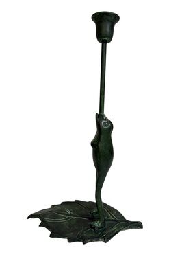 Vintage Mid Century Modern Frog Patina Candlestick